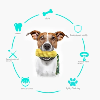 1 шт. Желтая кукурузная резиновая зубочистка для чистки игрушек для собак Интерактивные игрушки для собак