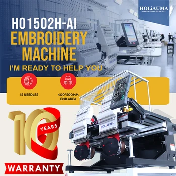 10-летняя гарантия качества двигателя HOLIAUMA Factory AI Type 2 Head 15-цветная высококачественная компьютерная вышивальная машина на заказ