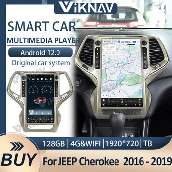 14,4-дюймовый Android12 для JEEP Cherokee 2014-2020 Автомобильный радиоприемник мультимедийный плеер сенсорный экран Стерео GPS Навигация Аудио головного устройства