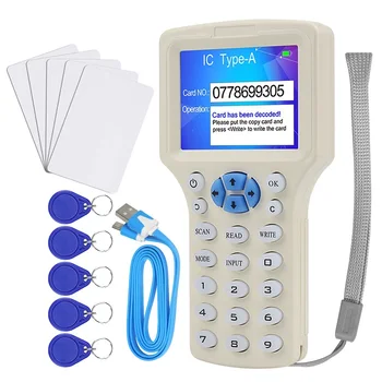 2022.Лучший RFID Считыватель Писатель Дубликатор 10 Частотный Программатор Смарт-карт NFC 125 кГц 13,56 МГц Зашифрованный Декодер С Возможностью Записи Ключа