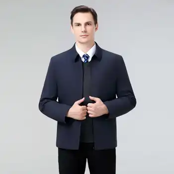 2023 Мужская мода, осенне-зимняя куртка, мужская куртка с отворотом, мужская куртка на молнии, мужская куртка
