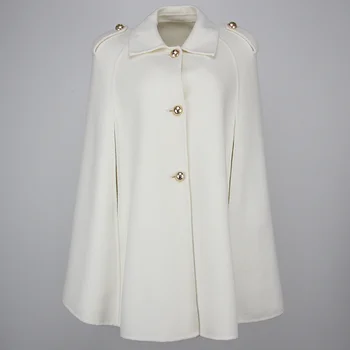 2023 Новая зимняя куртка, женская шуба из натурального меха, Кашемирово-шерстяные смеси, отложной воротник, Однобортный теплый плащ, Модная верхняя одежда