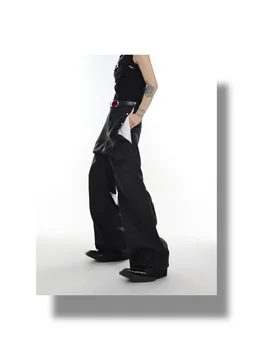 27-46 Новая мужская Женская одежда 2023 года, двухслойные лоскутные брюки в стиле Ямамото, костюмы для любителей брюк больших размеров