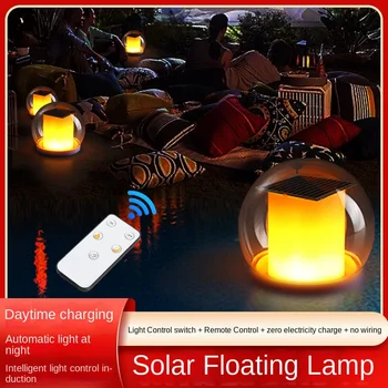3-режимный солнечный ландшафтный светильник с прыгающим пламенем, плавающий светильник для открытого бассейна, Украшение рабочего стола в саду на лужайке во внутреннем дворе.