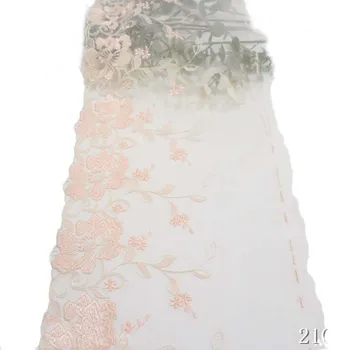 31 ярд Светло-Розовой Вышивки Кружевной Отделкой Швейное Ремесло DIY Ткань для одежды Кружевной Аксессуар для одежды Высокого Качества