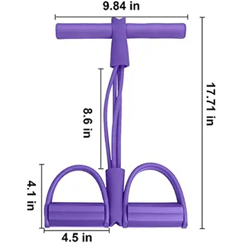 4-трубчатая педаль для йоги, Эспандер, Эластичная веревка для фитнеса, Многофункциональная натяжная веревка для живота, талии