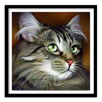 5D DIY Алмазная живопись с изображением животного, Вышитого бриллиантами кота, Хобби и поделки, украшения для дома, подарки