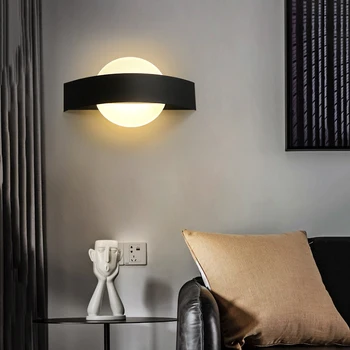 7 Вт Светодиодный современный Простой креативный круглый Квадратный акриловый прикроватный светильник для спальни в гостиной, Декоративный настенный светильник