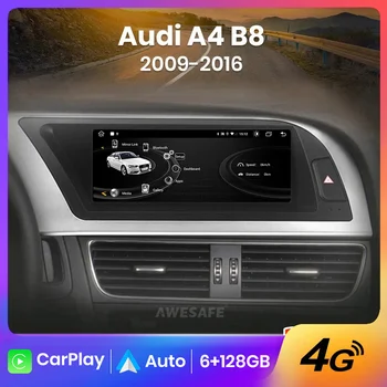 AWESAFE AI Voice Беспроводной CarPlay Автомобильный Радиоприемник Мультимедиа Для Audi A4 B8 2009 2010 2011 2012 2013-2016 4G DSP Andorid Auto GPS