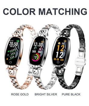 DFLABS Новый женский смарт-браслет, Женский спортивный браслет, Пульсометр, Монитор артериального давления, Умные часы для Iphone Android IOS