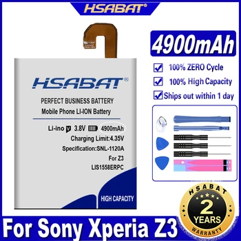 HSABAT 4900 мАч LIS1558ERPC Аккумулятор Для Телефона Sony Xperia Z3 L55T L55U D6653 D6603 D6633 D6616 D6708