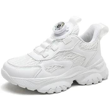 Kruleepo Для мальчиков и девочек, спортивные кроссовки с воздушной сеткой, Детская дышащая повседневная обувь с полостью, Нескользящая обувь для бега