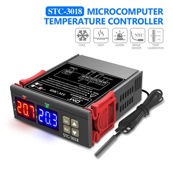 STC-3018 Высокоточный Светодиодный Цифровой Регулятор Температуры Dula Дисплей Термостат Терморегулятор Инкубатор 12V 24V 110V 220V
