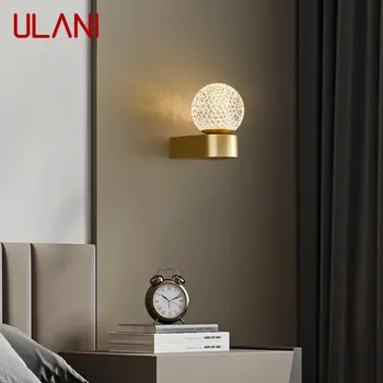 ULANI Современный золотой латунный настенный светильник LED 3 цвета, простое креативное бра для домашнего декора спальни