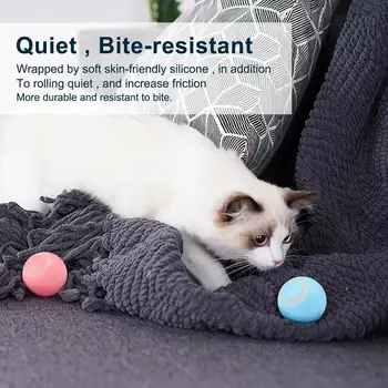 Автоматический мяч для домашних животных Игрушки для кошек с интеллектуальным обходом препятствий Зарядка от USB Автоматическое вращение робота-кошки на 360 градусов