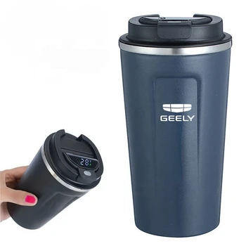 автомобильная кофейная чашка объемом 510 мл для Geely Atlas Coolray Mk Cross Emgrand GS GL с интеллектуальным дисплеем температуры из нержавеющей стали