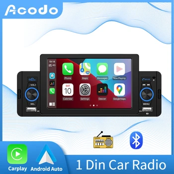 Автомобильное Радио Acodo CarPlay Android Auto 5-Дюймовый Мультимедийный Плеер 1 Din Bluetooth MirrorLink FM-радио Autoradio для Universal