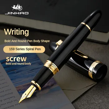 Авторучка Jinhao Luxury 159 Высококачественные металлические чернильные ручки для канцелярских принадлежностей Школьные принадлежности Канцелярские ручки для письма