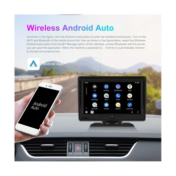 Беспроводной Carplay Android Auto с 7-дюймовым экраном, радио, Фронтальные резервные камеры, Bluetooth WIFI, FM, Bluetooth Зеркальная ссылка, TF-карта
