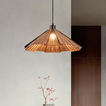 Деревянные подвесные светильники для столовой, ретро креативные пасторальные настольные подвесные лампы для потолка, кухонный островной светильник Wabi-Sabi Wind