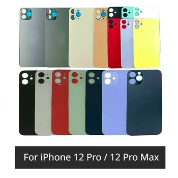 Для iPhone 12 Pro Max Крышка Батарейного Отсека Стеклянная Панель Задней Двери Для iPhone 12 Pro Задняя Стеклянная крышка С Большим Отверстием Корпус Без Клея Копия