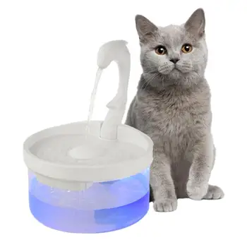 Дозатор воды для домашних кошек с дельфиньей шеей, зарядка через USB, Автоматический Циркуляционный питьевой Фонтанчик со светодиодной подсветкой Для кошек и собак