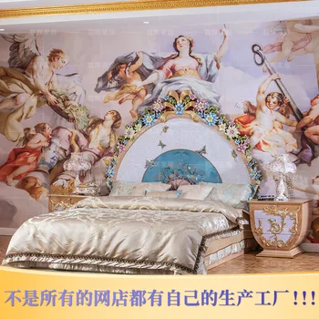 Европейская роскошная двуспальная кровать вилла главная спальня кровать принцессы французская кровать из массива дерева 1,8 метра индивидуальная свадебная кровать
