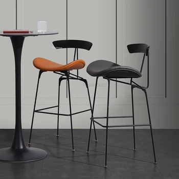 Европейские минималистичные барные стулья, Легкий Роскошный Домашний Высокий барный стул для кухни, Железная спинка для кафе, барный стул, Современная барная мебель