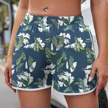 Женские пляжные шорты с принтом, спортивные шорты для занятий йогой, летние короткие штаны для танцев