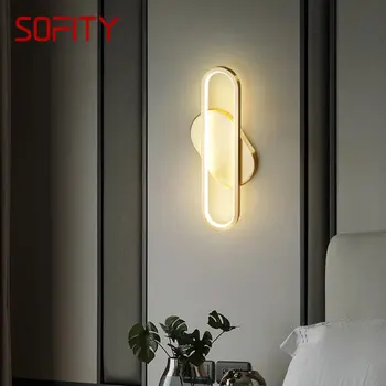 Жестяной Классический золотой настенный светильник для помещений, Медный светодиодный светильник-бра 3 цветов, простой креативный декор для прикроватной тумбочки, гостиной, коридора