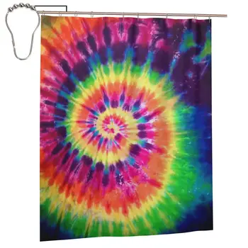 Занавеска для душа Tie Dye для ванной комнаты Персонализированный Забавный Набор штор для ванной с железными крючками Подарок для домашнего декора 60x72 дюйма