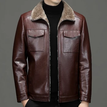 Зимняя высококачественная ветрозащитная куртка-локомотив 2023, мужские куртки из искусственной кожи, мужская утепленная теплая куртка с флисовой подкладкой