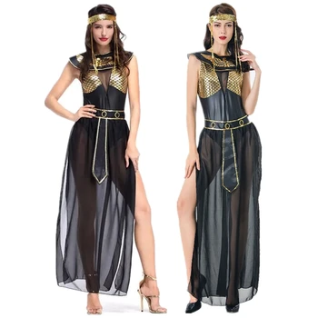 Золотой костюм Древнеегипетской Греческой богини Клеопатры на Хэллоуин Косплей Европейский и американский женский маскарадный костюм