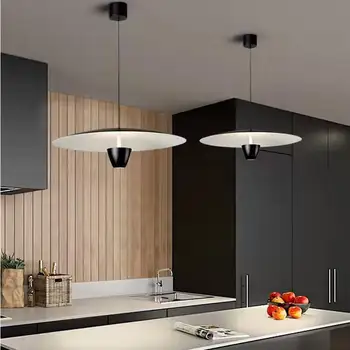 Итальянский скандинавский минималистичный дизайн, черный светодиодный подвесной светильник для ресторана, бара, столовой, отеля, современный потолочный подвесной светильник
