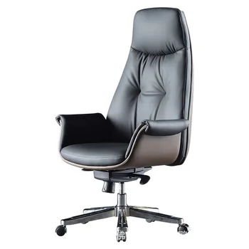 Компьютерные кресла из натуральной кожи удобны, простая долговечная бытовая подъемная мебель, Многофункциональные офисные кресла