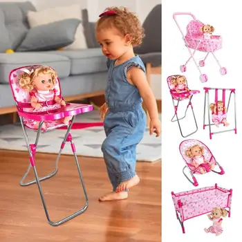 Креативная имитационная кукольная тележка, забавная игрушка для девочек, детская складная Ручная коляска для кукол, рождественские подарки