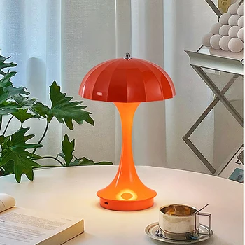 Креативная светодиодная лампа в виде гриба, перезаряжаемая настольная лампа Touch-sengsing, светильник для гостиной, прикроватного кабинета, украшения отеля