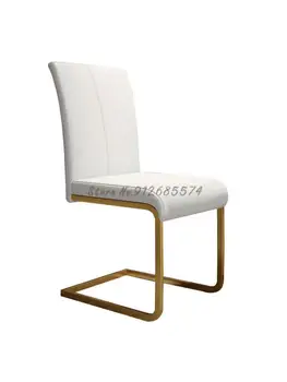 Легкий роскошный обеденный стул в стиле постмодерн, обеденный стол, золотой Современный минималистичный Домашний ресторан, Модная спинка, Креативный