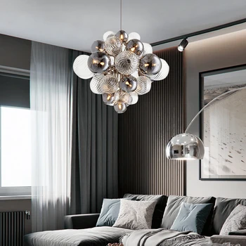 Люстры Светодиодный Потолочный светильник Nordic Luxury Glass Ball Гостиная Столовая Спальня Подвесной светильник для помещений Подвесные светильники