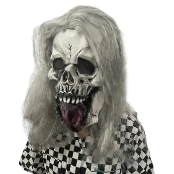 Маска с черепом для мужчин, Страшная маска для лица Ghostface, Латексная Удобная Креативная одежда для вечеринок, Дышащая для приключенческой тематики
