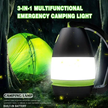 Многофункциональный светодиодный фонарь для кемпинга 3-В-1, USB Перезаряжаемый аварийный фонарик, настольная лампа для помещений, Походный блок питания для кемпинга на открытом воздухе