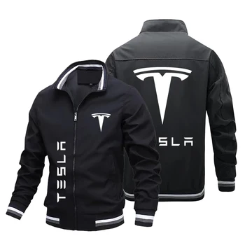 Мужская модная ветровка с принтом Тесла, повседневная куртка, мужская спортивная куртка на открытом воздухе, весенне-осенняя военная куртка-бомбер, мужская куртка-бомбер