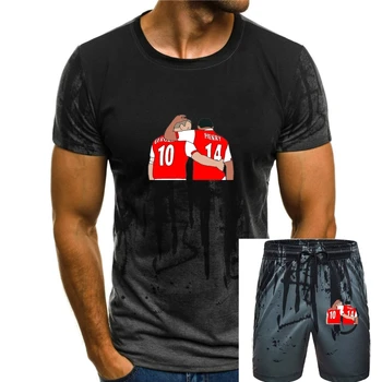 Мужская модная футболка 2020 года, Лидер продаж, канониры Деннис Бергкамп и Тьерри Анри, Модная мужская футболка с коротким рукавом для мужчин