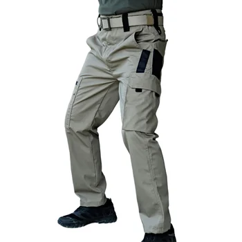 Мужские брюки-карго С множеством карманов, боевые тактические брюки-карго, водонепроницаемые, устойчивые к разрывам, осенне-весенние мужские рабочие брюки для пеших прогулок