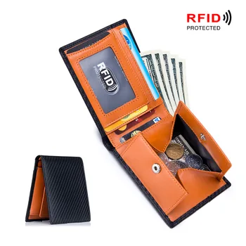 Мужской кошелек из натуральной кожи, новый японский кошелек RFID, ультратонкий короткий кошелек