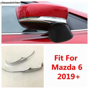 Накладка на зеркало заднего вида двери автомобиля Декоративная полоса Отделка крышки Подходит для Mazda 6 2019 2020 2021 ABS Хромированные аксессуары Внешний комплект