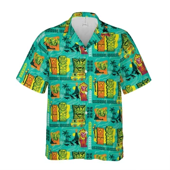 Новая модная рубашка с 3D пивным принтом для мужчин Coconut Tree, повседневная гавайская мужская рубашка, дышащие топы с отложным воротником, Уличная мужская одежда