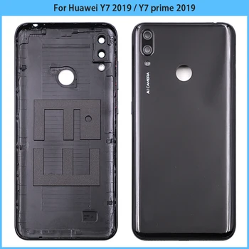 Новый 6,26 дюймов Для Huawei Y7 prime 2019 Пластиковая Крышка Батарейного Отсека Задняя Дверь С Объективом Камеры Y7 2019 Замена заднего корпуса