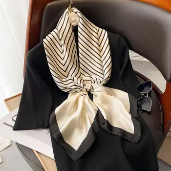 Новый квадратный шарф 90 см, Шелковый шарф, женская декоративная шаль с принтом, Модный тонкий шарф