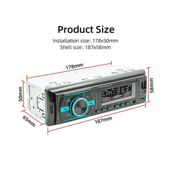 Одиночный Din Автомобильный Аудио Bluetooth Автомобильный Стереоприемник с ЖК-Дисплеем AM/FM-Радио MP3-Плеер USB SD AUX APP Control